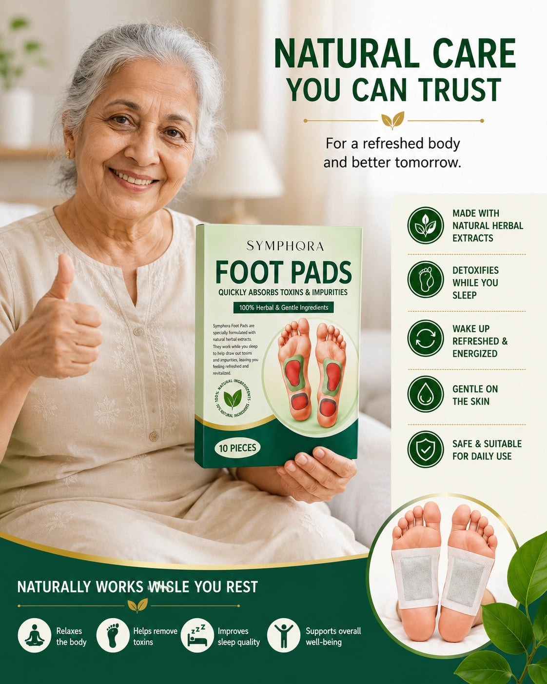 Symphora Detox Foot Patches (Pack of 10) BUY 1 GET 1 FREE