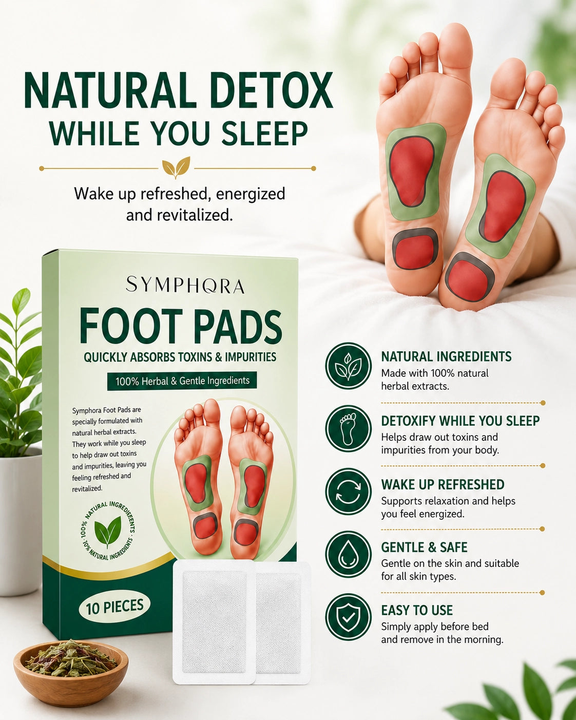 Symphora Detox Foot Patches (Pack of 10) BUY 1 GET 1 FREE